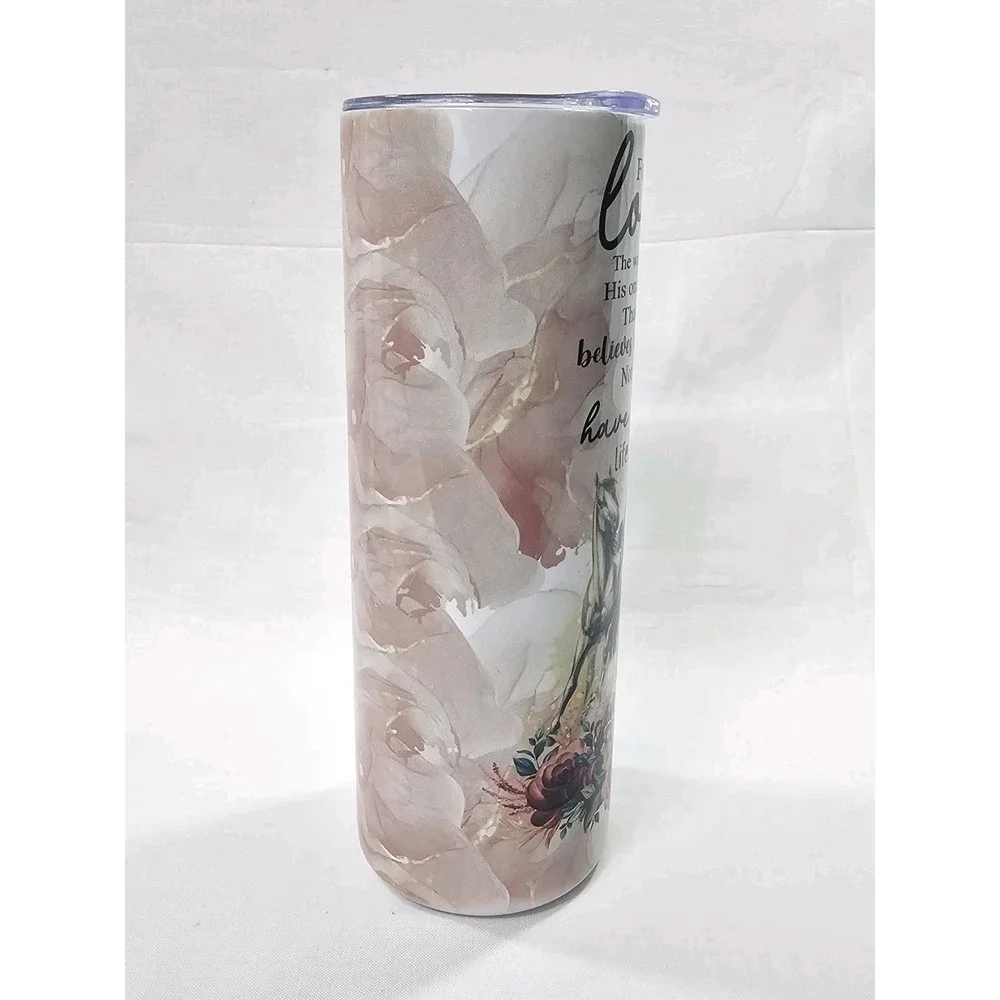 John 3:16 For God So Loved The World, Jesus 20oz Stainless Steel Skinny Tumbler